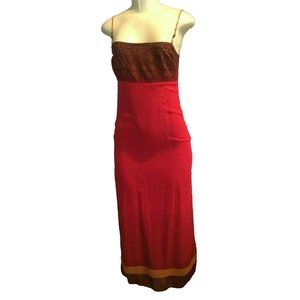 VTG  CACHE LONG LADIES RED COCKTAIL DRESS  100% RAYON  SIZE 2  #1263